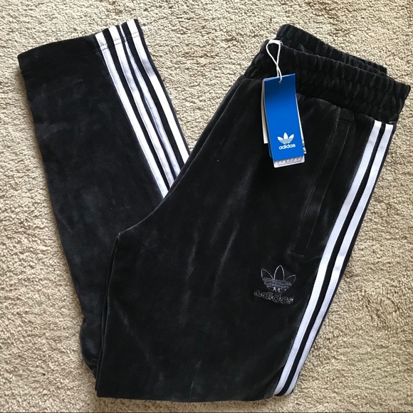 adidas velour track pants mens